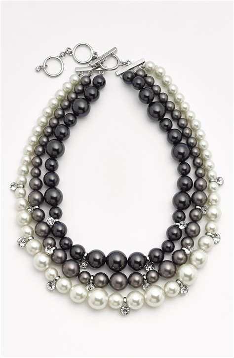 givenchy faux triple row pearl necklace|Givenchy Faux Pearl Necklace .